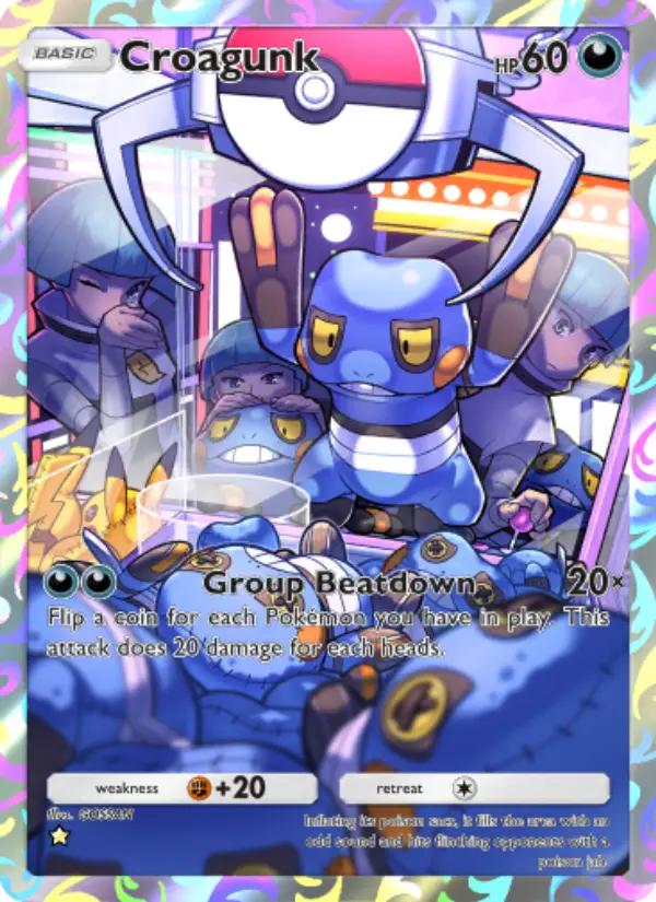 Croagunk - Pokémon Pocket kaart uit Space-Time Smackdown