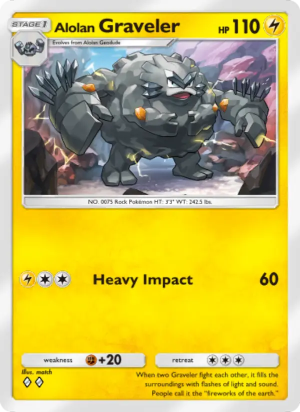 Alolan Graveler - Pokémon Pocket kaart uit Celestial Guardians