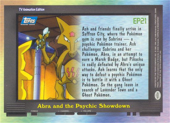 Abra and the Psychic Showdown achterkant