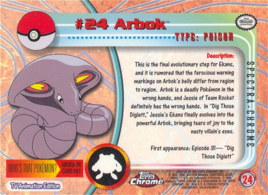 Arbok achterkant