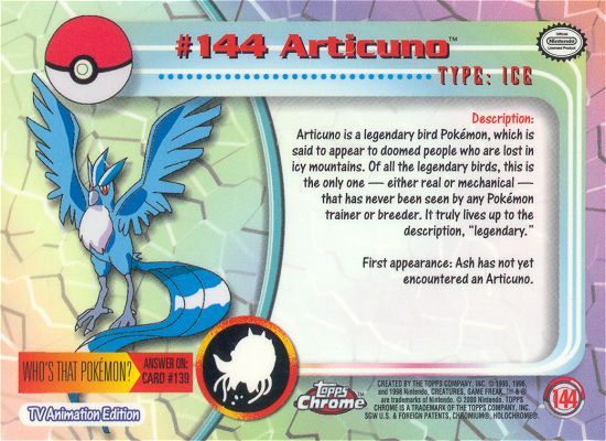 Articuno achterkant