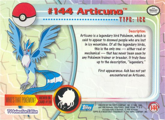 Articuno achterkant