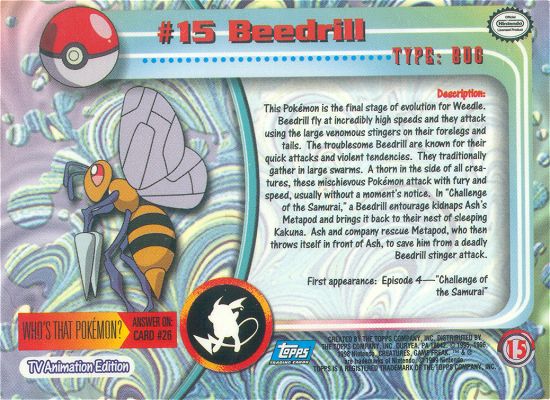 Beedrill achterkant