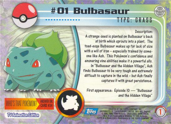 Bulbasaur achterkant