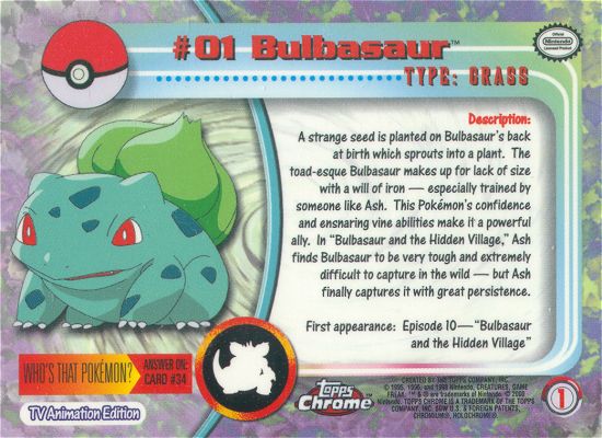 Bulbasaur achterkant