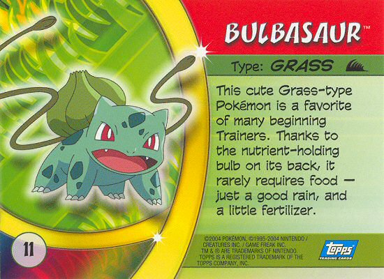 Bulbasaur achterkant