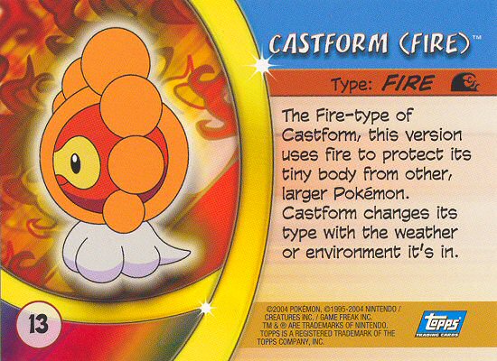 Castform (Fire) achterkant