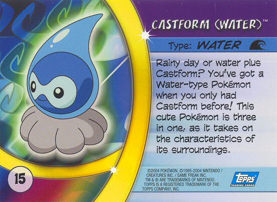Castform (Water) achterkant