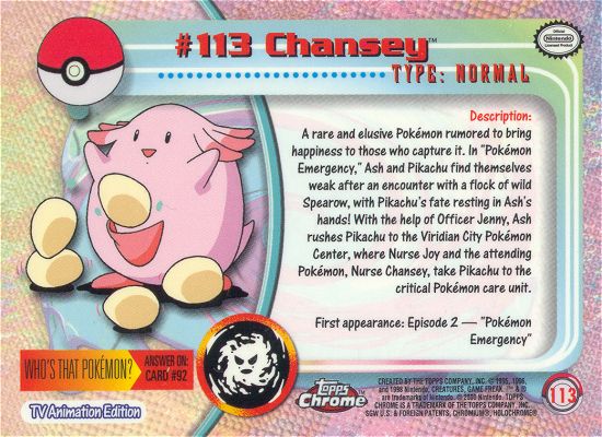 Chansey achterkant