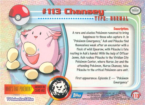 Chansey achterkant