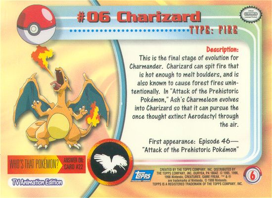 Charizard achterkant