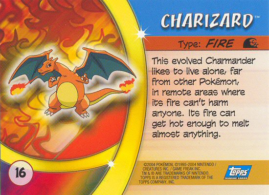 Charizard achterkant