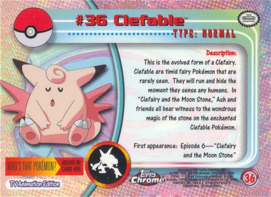Clefable achterkant