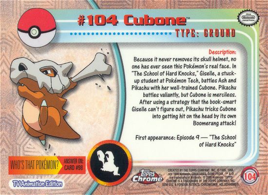 Cubone achterkant