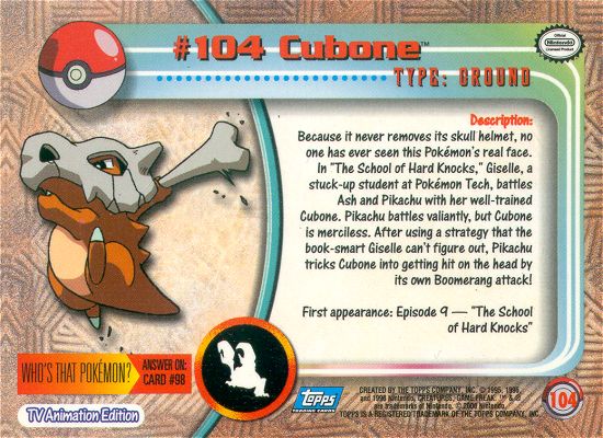 Cubone achterkant