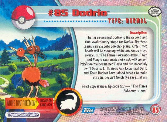 Dodrio achterkant