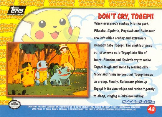 Don't Cry, Togepi! achterkant