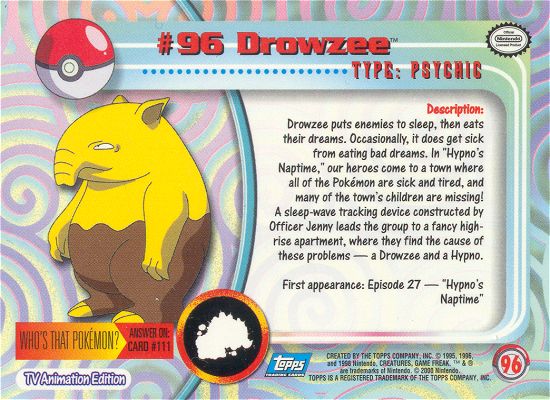 Drowzee achterkant