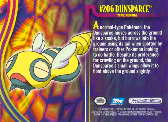 Dunsparce achterkant