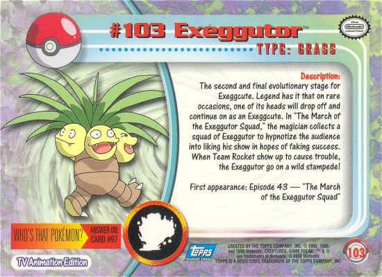 Exeggutor achterkant