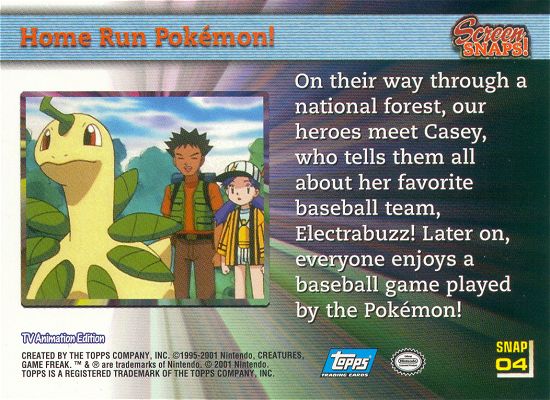 Home Run Pokemon! achterkant