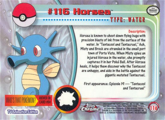 Horsea achterkant