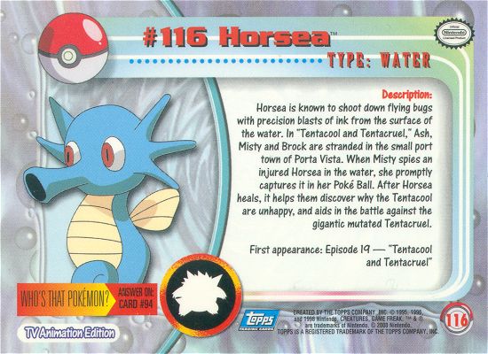 Horsea achterkant