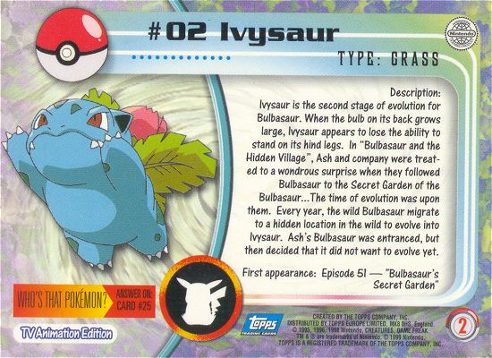 Ivysaur achterkant