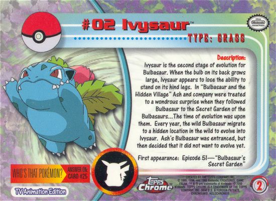 Ivysaur achterkant