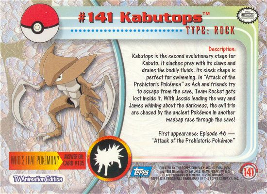 Kabutops achterkant
