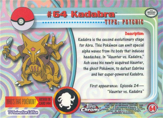 Kadabra achterkant