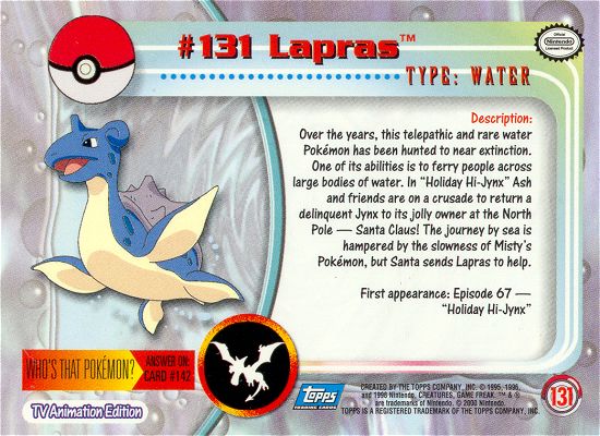 Lapras achterkant