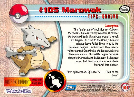 Marowak achterkant