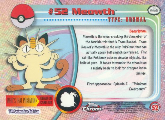 Meowth achterkant