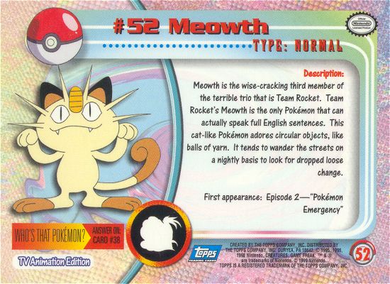 Meowth achterkant