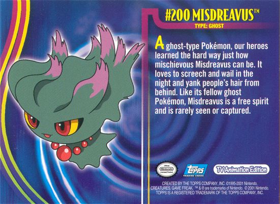 Misdreavus achterkant