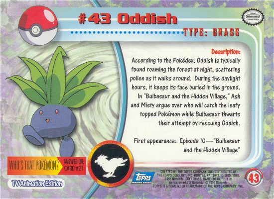 Oddish achterkant