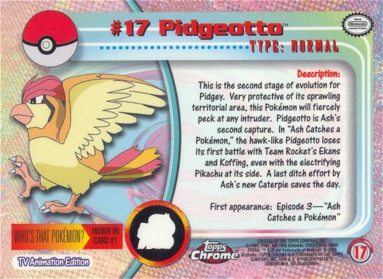 Pidgeotto achterkant