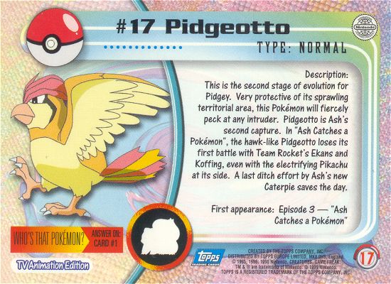 Pidgeotto achterkant