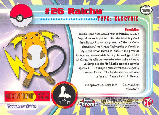 Raichu achterkant