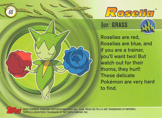 Roselia achterkant