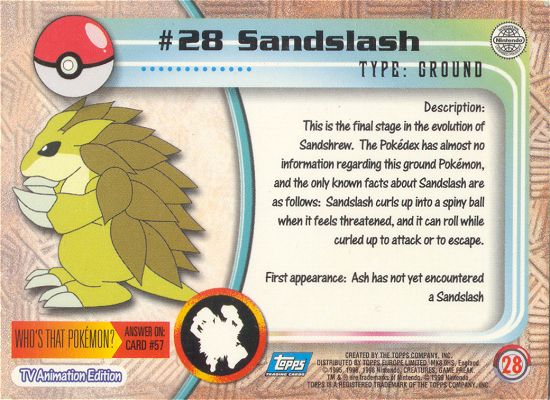 Sandslash achterkant