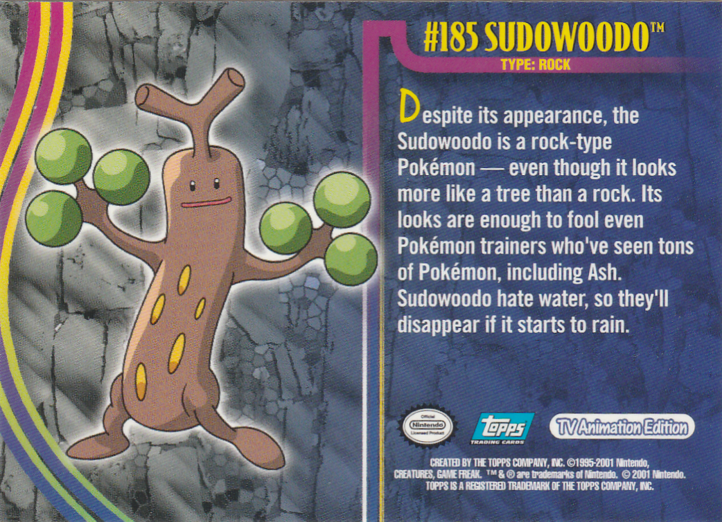 Sudowoodo achterkant