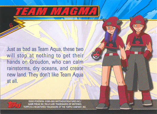Team Magma achterkant