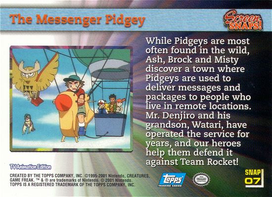 The Messenger Pidgey achterkant