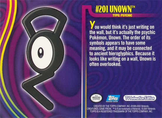 Unown achterkant