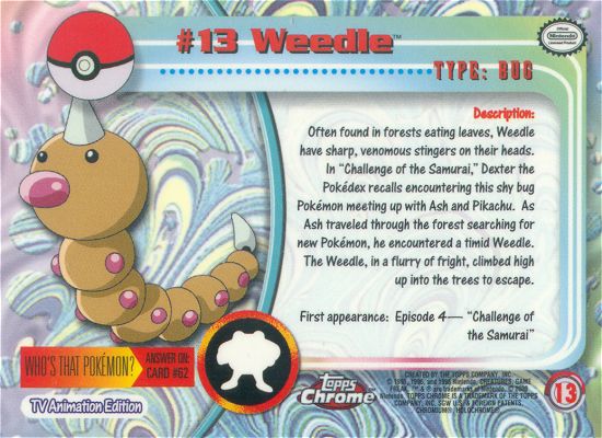 Weedle achterkant