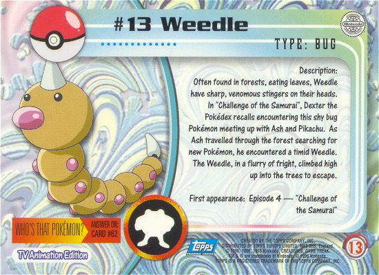 Weedle achterkant