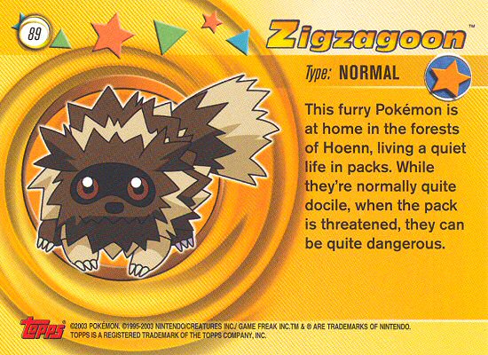 Zigzagoon achterkant