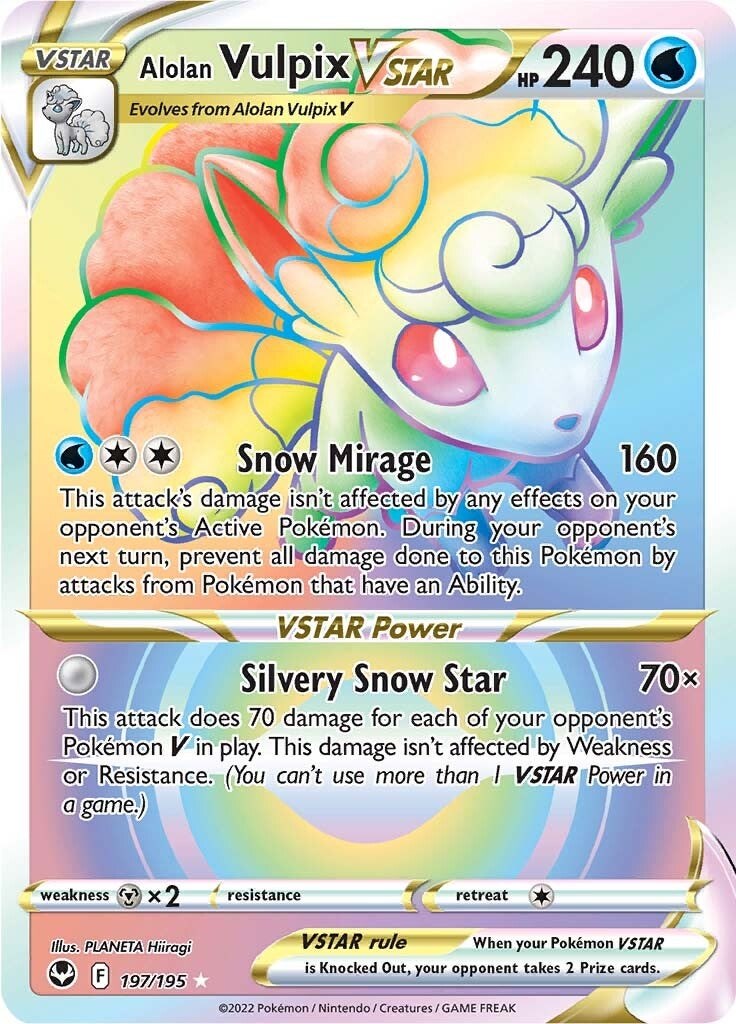 Alolan Vulpix VSTAR (Secret)-silver-tempest-SWSH-197/195